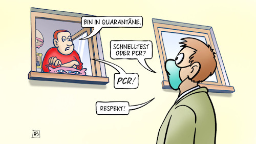 Cartoon: PCR (medium) by Harm Bengen tagged quarantäne,fenster,schnelltest,pcr,respekt,test,priorisierung,corona,harm,bengen,cartoon,karikatur,quarantäne,fenster,schnelltest,pcr,respekt,test,priorisierung,corona,harm,bengen,cartoon,karikatur