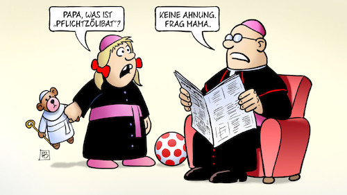 Cartoon: Pflichtzölibat (medium) by Harm Bengen tagged papa,vater,tochter,kirche,pflichtzölibat,priester,heirat,harm,bengen,cartoon,karikatur,papa,vater,tochter,kirche,pflichtzölibat,priester,heirat,harm,bengen,cartoon,karikatur