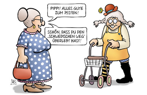 Cartoon: Pippi 75 (medium) by Harm Bengen tagged pippi,langstrumpf,75,geburtstag,rollator,schwedischer,weg,corona,harm,bengen,cartoon,karikatur,pippi,langstrumpf,75,geburtstag,rollator,schwedischer,weg,corona,harm,bengen,cartoon,karikatur