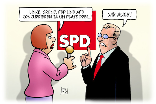 Cartoon: Platz Drei (medium) by Harm Bengen tagged linke,grüne,fdp,spd,afd,konkurrieren,platz,drei,bundestagswahl,harm,bengen,cartoon,karikatur,linke,grüne,fdp,spd,afd,konkurrieren,platz,drei,bundestagswahl,harm,bengen,cartoon,karikatur