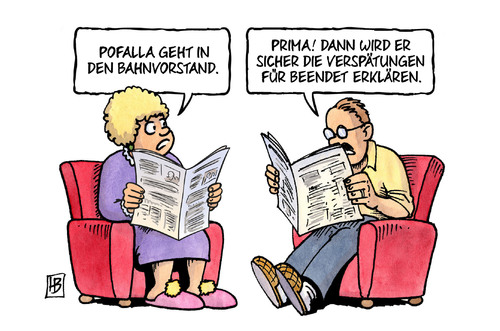 Cartoon: Pofalla zur Bahn (medium) by Harm Bengen tagged pofalla,bahnvorstand,verspaetungen,beendet,db,harm,bengen,cartoon,karikatur,pofalla,bahnvorstand,verspaetungen,beendet,db,harm,bengen,cartoon,karikatur