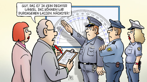 Cartoon: Polizeiextremisten (medium) by Harm Bengen tagged rechter,winkel,messung,polizei,polizisten,rechtsextremisten,extremisten,harm,bengen,cartoon,karikatur,rechter,winkel,messung,polizei,polizisten,rechtsextremisten,extremisten,harm,bengen,cartoon,karikatur