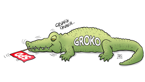 Cartoon: Pro-Groko (medium) by Harm Bengen tagged groko,krokodil,spd,parteitag,entscheidung,harm,bengen,cartoon,karikatur,groko,krokodil,spd,parteitag,entscheidung,harm,bengen,cartoon,karikatur