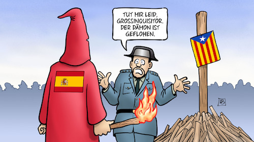 Cartoon: Puigdemont in Belgien (medium) by Harm Bengen tagged grossinquisitor,inquisition,dämon,geflohen,spanien,puigdemont,belgien,scheiterhaufen,katalonien,unabhängigkeit,harm,bengen,cartoon,karikatur,grossinquisitor,inquisition,dämon,geflohen,spanien,puigdemont,belgien,scheiterhaufen,katalonien,unabhängigkeit,harm,bengen,cartoon,karikatur