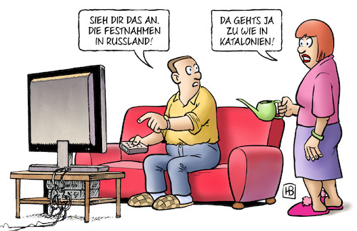 Cartoon: Putin-Geburtstag (medium) by Harm Bengen tagged putin,geburtstag,festnahmen,russland,katalonien,demonstrationen,polizeigewalt,demokratie,spanien,konflikt,tv,harm,bengen,cartoon,karikatur,putin,geburtstag,festnahmen,russland,katalonien,demonstrationen,polizeigewalt,demokratie,spanien,konflikt,tv,harm,bengen,cartoon,karikatur