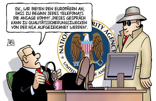 Cartoon: Qualitätssicherungsgründe (medium) by Harm Bengen tagged qualitätssicherungszwecke,qualitätssicherungsgründe,europa,staatschefs,obama,nsa,geheimdienst,ueberwachung,merkel,mobiltelefon,handy,spionage,regierung,harm,bengen,cartoon,karikatur,qualitätssicherungszwecke,qualitätssicherungsgründe,europa,staatschefs,obama,nsa,geheimdienst,ueberwachung,merkel,mobiltelefon,handy,spionage,regierung,harm,bengen,cartoon,karikatur