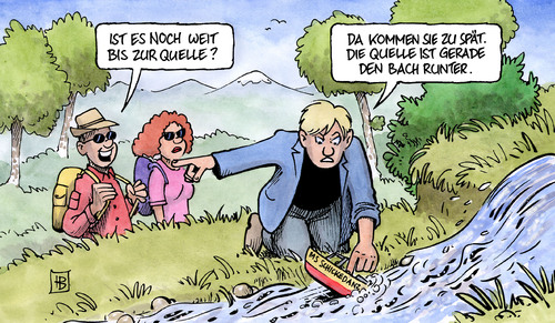 Cartoon: Quelle (medium) by Harm Bengen tagged quelle,arcandor,insolvenz,insolvenzverwalter,schickedanz,pleite,quelle,arcandor,insolvenz,insolvenzverwalter,schickedanz,pleite,geld,finanzen,verwalter,bankrott