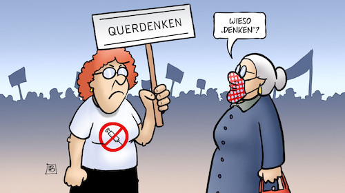 Cartoon: Querdenker-Denken (medium) by Harm Bengen tagged querdenker,denken,coronaleugner,corona,imfgegnerin,demonstration,susemil,harm,bengen,cartoon,karikatur,querdenker,denken,coronaleugner,corona,imfgegnerin,demonstration,susemil,harm,bengen,cartoon,karikatur