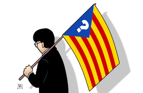 Cartoon: Quo Vadis Katalonien (medium) by Harm Bengen tagged quo,vadis,katalonien,spanien,referendum,unabhängigkeit,puigdemont,harm,bengen,cartoon,karikatur,quo,vadis,katalonien,spanien,referendum,unabhängigkeit,puigdemont,harm,bengen,cartoon,karikatur