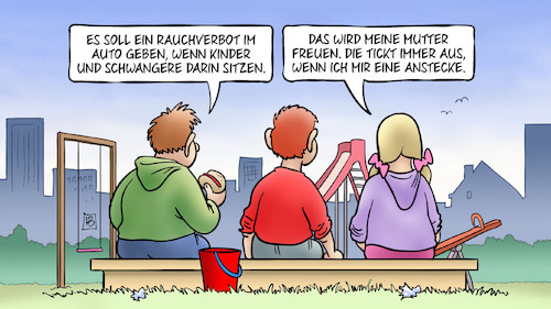 Cartoon: Rauchen im Auto (medium) by Harm Bengen tagged rauchen,rauchverbot,auto,kinder,schwangere,mutter,spielplatz,gesundheitsschutz,harm,bengen,cartoon,karikatur,rauchen,rauchverbot,auto,kinder,schwangere,mutter,spielplatz,gesundheitsschutz,harm,bengen,cartoon,karikatur