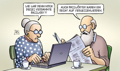 Cartoon: Recht auf Vergessenwerden (medium) by Harm Bengen tagged passwort,recht,auf,vergessenwerden,eugh,computer,laptop,susemil,harm,bengen,cartoon,karikatur,passwort,recht,auf,vergessenwerden,eugh,computer,laptop,susemil,harm,bengen,cartoon,karikatur