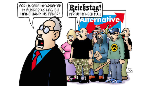 Cartoon: Rechtsextreme AfD-Mitarbeiter (medium) by Harm Bengen tagged rechtsextreme,afd,mitarbeiter,bundestag,reichstag,nazis,identitäre,faschisten,harm,bengen,cartoon,karikatur,rechtsextreme,afd,mitarbeiter,bundestag,reichstag,nazis,identitäre,faschisten,harm,bengen,cartoon,karikatur