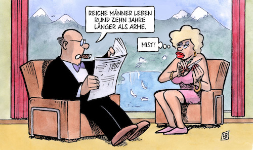 Cartoon: Reiche leben länger (medium) by Harm Bengen tagged reiche,reichtum,männer,leben,arme,armut,soziales,ehe,kapitalist,harm,bengen,cartoon,karikatur,reiche,reichtum,männer,leben,arme,armut,soziales,ehe,kapitalist,harm,bengen,cartoon,karikatur