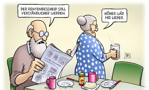 Cartoon: Rentenbescheid verständlicher (medium) by Harm Bengen tagged rentenbescheid,verständlicher,höher,susemil,armut,altersarmut,harm,bengen,cartoon,karikatur,rentenbescheid,verständlicher,höher,susemil,armut,altersarmut,harm,bengen,cartoon,karikatur