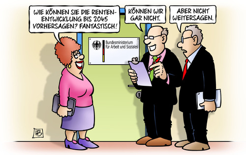 Cartoon: Rentenentwicklung (medium) by Harm Bengen tagged rentenentwicklung,2045,vorhersagen,nahles,ministerium,harm,bengen,cartoon,karikatur,rentenentwicklung,2045,vorhersagen,nahles,ministerium,harm,bengen,cartoon,karikatur