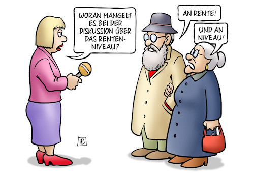 Cartoon: Rentenniveau (medium) by Harm Bengen tagged diskussion,rentenniveau,groko,bundesregierung,interview,susemil,harm,bengen,cartoon,karikatur,diskussion,rentenniveau,groko,bundesregierung,interview,susemil,harm,bengen,cartoon,karikatur