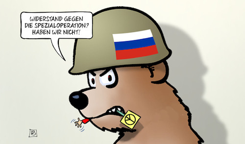 Cartoon: Russischer Widerstand (medium) by Harm Bengen tagged russischer,widerstand,bär,peace,teilmobilmachung,spezialoperation,referendum,krieg,ukraine,russland,harm,bengen,cartoon,karikatur,russischer,widerstand,bär,peace,teilmobilmachung,spezialoperation,referendum,krieg,ukraine,russland,harm,bengen,cartoon,karikatur