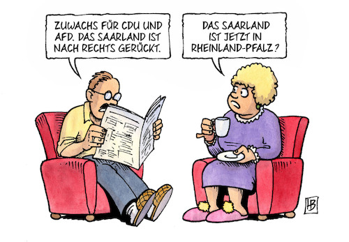 Cartoon: Saarland-Rechtsruck (medium) by Harm Bengen tagged saarland,rechtsruck,landtagswahl,zuwachs,cdu,afd,rheinland,pfalz,harm,bengen,cartoon,karikatur,saarland,rechtsruck,landtagswahl,zuwachs,cdu,afd,rheinland,pfalz,harm,bengen,cartoon,karikatur