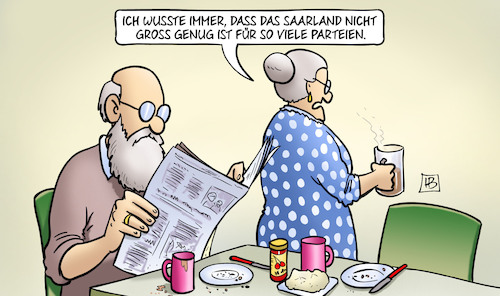 Cartoon: Saarland zu klein (medium) by Harm Bengen tagged kleine,parteien,fdp,grüne,linke,susemil,saarland,wahl,harm,bengen,cartoon,karikatur,kleine,parteien,fdp,grüne,linke,susemil,saarland,wahl,harm,bengen,cartoon,karikatur