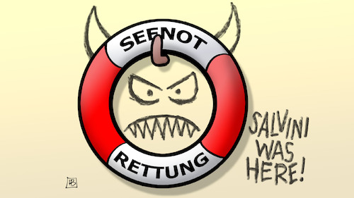 Cartoon: Salvini und Seenotrettung (medium) by Harm Bengen tagged salvini,innenminister,italien,seenotrettung,verteufeln,zeichnung,gekritzel,migration,flüchtlinge,mittelmeer,harm,bengen,cartoon,karikatur,salvini,innenminister,italien,seenotrettung,verteufeln,zeichnung,gekritzel,migration,flüchtlinge,mittelmeer,harm,bengen,cartoon,karikatur