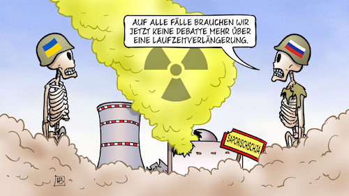 Cartoon: Saporischschja (medium) by Harm Bengen tagged saporischschja,atomkraftwerk,tod,tot,skelette,akw,radioaktivität,gau,debatte,laufzeitverlängerung,krieg,ukraine,russland,harm,bengen,cartoon,karikatur,saporischschja,atomkraftwerk,tod,tot,skelette,akw,radioaktivität,gau,debatte,laufzeitverlängerung,krieg,ukraine,russland,harm,bengen,cartoon,karikatur