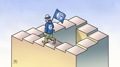 Cartoon: Schalke-Abstieg (medium) by Harm Bengen tagged schalke04,schalke,fussball,bundesliga,abstieg,penrose,treppe,harm,bengen,cartoon,karikatur,schalke04,schalke,fussball,bundesliga,abstieg,penrose,treppe,harm,bengen,cartoon,karikatur