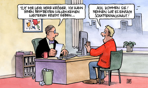 Cartoon: Schattenhaushalt (medium) by Harm Bengen tagged schattenhaushalt,haushalt,wirtschaft,krise,koalition,verhandlung,cdu,csu,fdp,schattenhaushalt,haushalt,wirtschaft,krise,koalition,verhandlung,cdu,csu,fdp