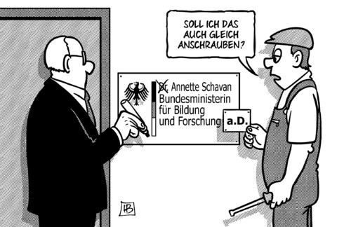 Cartoon: Schavan-Entzug (medium) by Harm Bengen tagged dr,doktor,annette,schavan,bundesministerin,bildung,forschung,plagiat,abschreiben,universität,düsseldorf,rücktritt,harm,bengen,cartoon,karikatur