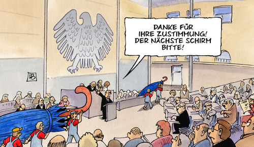 Cartoon: Schirm-Abstimmung (medium) by Harm Bengen tagged schirm,rettungsschirm,abstimmung,bundestag,parlament,kanzlerin,merkel,kanzlermehrheit,zustimmung,mehrheit,euro,eurokrise,euroschulden,euroschuldenkrise,kredite,bürgschaft,efsf,esm,schirm,rettungsschirm,abstimmung,bundestag,parlament,kanzlerin,merkel,kanzlermehrheit