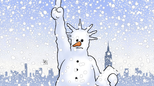 Cartoon: Schneechaos USA (medium) by Harm Bengen tagged schneechaos,usa,winter,freiheitsstaue,liberty,ny,harm,bengen,cartoon,karikatur,schneechaos,usa,winter,freiheitsstaue,liberty,ny,harm,bengen,cartoon,karikatur