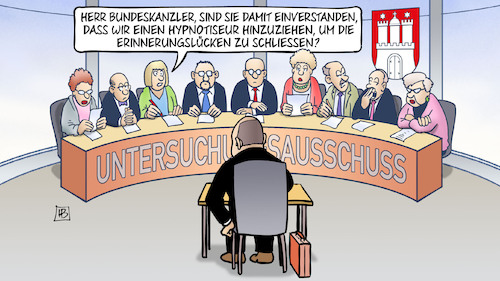 Cartoon: Scholz-Erinnerungen (medium) by Harm Bengen tagged bundeskanzler,scholz,erinnerungen,hypnotiseur,erinnerungslücken,skandal,cum,ex,steuerhinterziehung,warburg,bank,hamburg,untersuchungsausschuss,harm,bengen,cartoon,karikatur,bundeskanzler,scholz,erinnerungen,hypnotiseur,erinnerungslücken,skandal,cum,ex,steuerhinterziehung,warburg,bank,hamburg,untersuchungsausschuss,harm,bengen,cartoon,karikatur