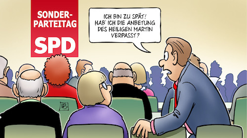 Cartoon: Schulz-Inthronisation (medium) by Harm Bengen tagged anbetung,heilige,martin,schulz,verpasst,sonderparteitag,spd,bundestagswahl,kanzlerkandidat,harm,bengen,cartoon,karikatur,anbetung,heilige,martin,schulz,verpasst,sonderparteitag,spd,bundestagswahl,kanzlerkandidat,harm,bengen,cartoon,karikatur