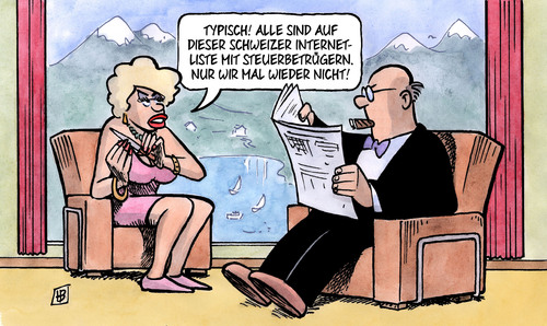 Cartoon: Schweizer Liste (medium) by Harm Bengen tagged schweizer,schweiz,internetliste,liste,steuerbetrüger,steuerflucht,reich,geld,steuern,harm,bengen,cartoon,karikatur,schweizer,schweiz,internetliste,liste,steuerbetrüger,steuerflucht,reich,geld,steuern,harm,bengen,cartoon,karikatur