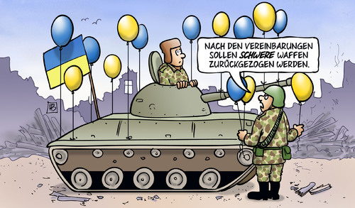 Cartoon: Schwere Waffen (medium) by Harm Bengen tagged armee,abrüsten,zurückziehen,pufferzone,waffenstillstand,vereinbarungen,waffen,schwere,ukraine,konflikt,krieg,panzer,ballons,gewicht,poroschenko,harm,bengen,cartoon,karikatur,schwere,waffen,vereinbarungen,waffenstillstand,pufferzone,zurückziehen,abrüsten,armee,ukraine,konflikt,krieg,panzer,ballons,gewicht,poroschenko,harm,bengen,cartoon,karikatur