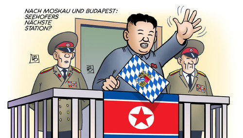 Cartoon: Seehofer bei Orban (medium) by Harm Bengen tagged seehofer,orban,moskau,budapest,nordkorea,besuche,csu,harm,bengen,cartoon,karikatur,seehofer,orban,moskau,budapest,nordkorea,besuche,csu,harm,bengen,cartoon,karikatur