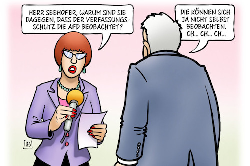 Cartoon: Seehofer und AfD (medium) by Harm Bengen tagged seehofer,verfassungsschutz,afd,beobachtung,innenminister,interview,harm,bengen,cartoon,karikatur,seehofer,verfassungsschutz,afd,beobachtung,innenminister,interview,harm,bengen,cartoon,karikatur