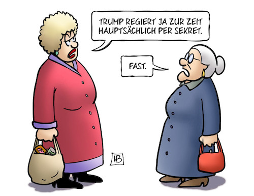 Cartoon: Sekret (medium) by Harm Bengen tagged trump,sekret,dekret,regieren,usa,susemil,harm,bengen,cartoon,karikatur,trump,sekret,dekret,regieren,usa,susemil,harm,bengen,cartoon,karikatur