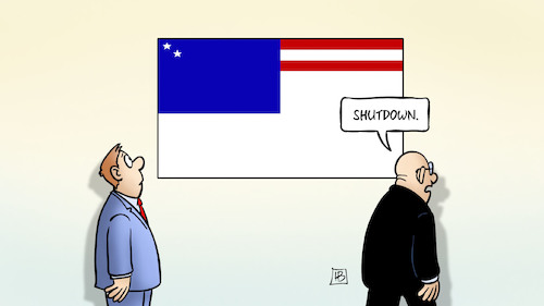 Cartoon: Shutdown (medium) by Harm Bengen tagged trump,shutdown,usa,haushaltssperre,flagge,fahne,harm,bengen,cartoon,karikatur,trump,shutdown,usa,haushaltssperre,flagge,fahne,harm,bengen,cartoon,karikatur
