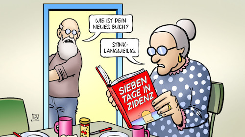 Cartoon: Sieben Tage in Zidenz (medium) by Harm Bengen tagged sieben,tage,in,zidenz,buch,inzidenz,stinklangweilig,corona,ansteckungsrate,susemil,harm,bengen,cartoon,karikatur,sieben,tage,in,zidenz,buch,inzidenz,stinklangweilig,corona,ansteckungsrate,susemil,harm,bengen,cartoon,karikatur