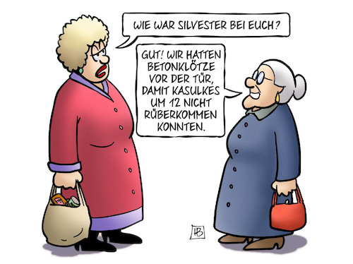 Cartoon: Silvester-Nachlese (medium) by Harm Bengen tagged silvester,neujahr,nachlese,feier,betonkloetze,betonpoller,terror,susemil,harm,bengen,cartoon,karikatur,silvester,neujahr,nachlese,feier,betonkloetze,betonpoller,terror,susemil,harm,bengen,cartoon,karikatur