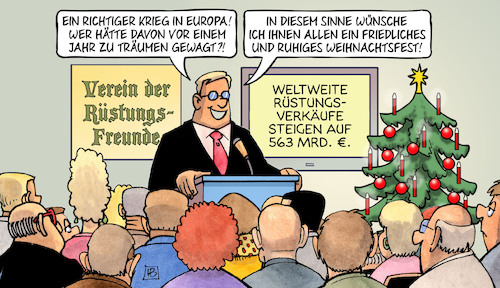 Cartoon: Sipri-Bericht 2022 (medium) by Harm Bengen tagged europa,rüstungsausgaben,sipri,bericht,weihnachtsfest,traum,träumen,krieg,ukraine,russland,harm,bengen,cartoon,karikatur,europa,rüstungsausgaben,sipri,bericht,weihnachtsfest,traum,träumen,krieg,ukraine,russland,harm,bengen,cartoon,karikatur