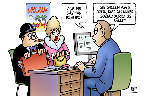 Cartoon: Sozialtourismus (medium) by Harm Bengen tagged cayman,islands,sozialtourismus,geld,steuerhinterziehung,steuern,armut,armutsfluechtlinge,unwort,des,jahres,2013,harm,bengen,cartoon,karikatur,cayman,islands,sozialtourismus,geld,steuerhinterziehung,steuern,armut,armutsfluechtlinge,unwort,des,jahres,2013,harm,bengen,cartoon,karikatur