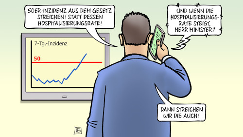 Cartoon: Spahn und Inzidenz (medium) by Harm Bengen tagged 50er,inzidenz,gesetz,streichen,hospitalisierungsrate,spahn,monitor,handy,telefon,corona,harm,bengen,cartoon,karikatur,50er,inzidenz,gesetz,streichen,hospitalisierungsrate,spahn,monitor,handy,telefon,corona,harm,bengen,cartoon,karikatur