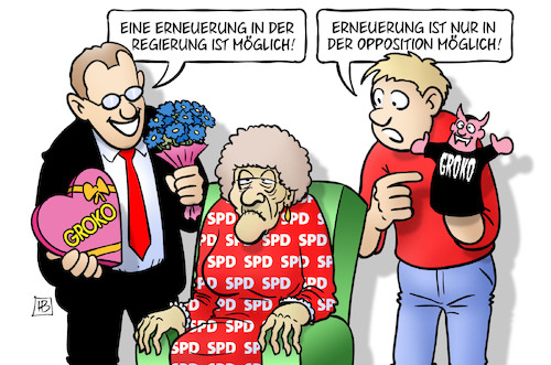 Cartoon: SPD-Erneuerung (medium) by Harm Bengen tagged groko,nogroko,spd,sondierungen,koalitonsverhandlungen,parteitag,erneuerung,regierung,opposition,jusos,harm,bengen,cartoon,karikatur,groko,nogroko,spd,sondierungen,koalitonsverhandlungen,parteitag,erneuerung,regierung,opposition,jusos,harm,bengen,cartoon,karikatur