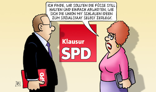 Cartoon: SPD soll warten (medium) by Harm Bengen tagged füße,still,halten,abwarten,union,sozialstaat,spd,klausur,harm,bengen,cartoon,karikatur,füße,still,halten,abwarten,union,sozialstaat,spd,klausur,harm,bengen,cartoon,karikatur