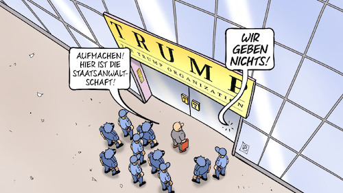 Cartoon: Staatsanwaltschaft vs. Trump (medium) by Harm Bengen tagged trump,organization,staatsanwaltschaft,betrug,steuerhinterziehung,nyc,police,polizei,usa,ermittlungen,durchsuchungen,harm,bengen,cartoon,karikatur,trump,organization,staatsanwaltschaft,betrug,steuerhinterziehung,nyc,police,polizei,usa,ermittlungen,durchsuchungen,harm,bengen,cartoon,karikatur