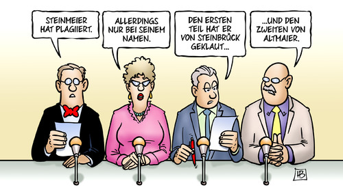 Cartoon: Steinmeier-Plagiat (medium) by Harm Bengen tagged steinmeier,plagiat,plagiiert,doktorarbeit,doktor,promotion,namen,steinbrueck,altmaier,harm,bengen,cartoon,karikatur,steinmeier,plagiat,plagiiert,doktorarbeit,doktor,promotion,namen,steinbrueck,altmaier,harm,bengen,cartoon,karikatur