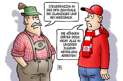 Cartoon: Steuerrazzia DFB (medium) by Harm Bengen tagged steuerrazzia,dfb,zentrale,zwanziger,niersbach,steuerhinterziehung,korruption,schwarze,kasse,fifa,sommermaerchen,wm,weltmeisterschaft,2006,fussball,bayern,hoeness,jugendabteilung,arbeiten,harm,bengen,cartoon,karikatur,steuerrazzia,dfb,zentrale,zwanziger,niersbach,steuerhinterziehung,korruption,schwarze,kasse,fifa,sommermaerchen,wm,weltmeisterschaft,2006,fussball,bayern,hoeness,jugendabteilung,arbeiten,harm,bengen,cartoon,karikatur