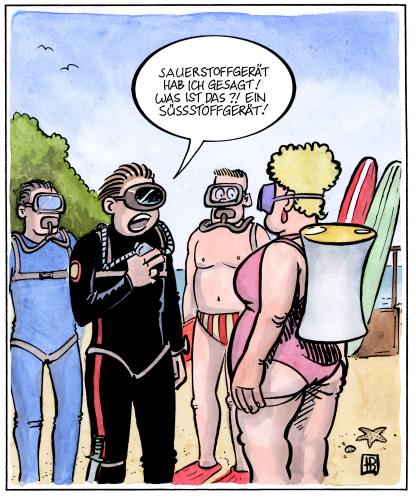 Cartoon: Suessstoffgeraet (medium) by Harm Bengen tagged suessstoffgeraet,urlaub,holiday,see,meer,tauchen,diving,dick,diät,süßstoff,zucker,süssstoffgerät,taucher,sauerstoff,sandburg,sand,schloss,meer,ozean,see,tourist,urlaub,ferien,insel,verreisen,reise,sport,hobby,pressluft,sporttaucher,lungenautomat,tauchreise,tauchsafarie,tauchrevier,tauchsport,padi,smas,ssi,tauchbrevet,tauchschein,tauchausbildung,tauchlehrer,divemaster,tauchbegleiter,buddy,buddysystem,tauchziel,tauchplatz,irrtum,tauchausrüstung,tauchequipment,weste,maske,flossen,schnorchel,tarieren,gewichte,blei,bleigurt,tauchbasis,basisleiter,diveinstructor