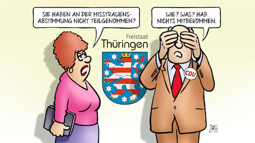 Cartoon: Thüringen-Misstrauen (medium) by Harm Bengen tagged thüringen,misstrauen,misstrauensabstimmung,misstrauensantrag,afd,hoecke,ramelow,ministerpraesident,augen,cdu,harm,bengen,cartoon,karikatur,thüringen,misstrauen,misstrauensabstimmung,misstrauensantrag,afd,hoecke,ramelow,ministerpraesident,augen,cdu,harm,bengen,cartoon,karikatur